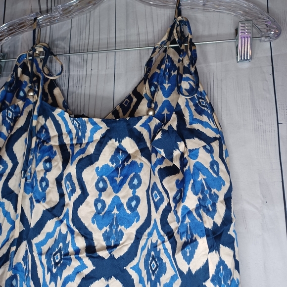 Zara The Leia Top Blue and White Patterned Women's With Tie Straps NWT - Picture 11 of 14